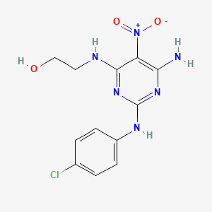 2-[[6-Amino-2-(4-chloroanilino)-5-nitropyrimidin-4-yl]amino]ethanol