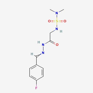 molecular formula C11H15FN4O3S B12469584 [({N'-[(E)-(4-fluorophenyl)methylidene]hydrazinecarbonyl}methyl)sulfamoyl]dimethylamine 