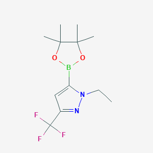 molecular formula C12H18BF3N2O2 B12469718 1-ethyl-5-(4,4,5,5-tetramethyl-1,3,2-dioxaborolan-2-yl)-3-(trifluoromethyl)-1H-pyrazole 