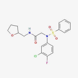 N~2~-(3-chloro-4-fluorophenyl)-N~2~-(phenylsulfonyl)-N-(tetrahydrofuran-2-ylmethyl)glycinamide