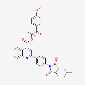 1-(4-methoxyphenyl)-1-oxopropan-2-yl 2-[4-(5-methyl-1,3-dioxooctahydro-2H-isoindol-2-yl)phenyl]quinoline-4-carboxylate