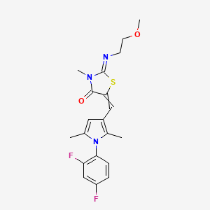 molecular formula C20H21F2N3O2S B12469743 (2Z,5Z)-5-{[1-(2,4-Difluorophenyl)-2,5-dimethylpyrrol-3-YL]methylidene}-2-[(2-methoxyethyl)imino]-3-methyl-1,3-thiazolidin-4-one 