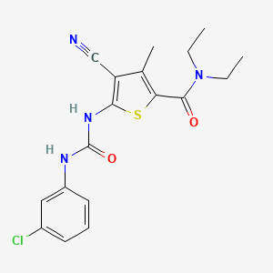 molecular formula C18H19ClN4O2S B12469751 5-{[(3-chlorophenyl)carbamoyl]amino}-4-cyano-N,N-diethyl-3-methylthiophene-2-carboxamide 