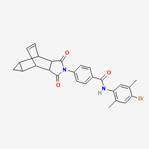 molecular formula C26H23BrN2O3 B12469754 N-(4-bromo-2,5-dimethylphenyl)-4-(1,3-dioxooctahydro-4,6-ethenocyclopropa[f]isoindol-2(1H)-yl)benzamide 