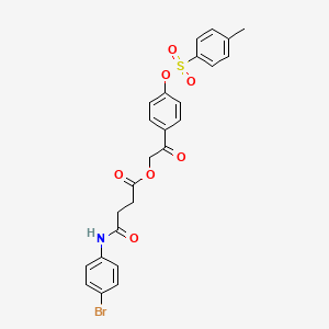 molecular formula C25H22BrNO7S B12469757 2-(4-{[(4-Methylphenyl)sulfonyl]oxy}phenyl)-2-oxoethyl 4-[(4-bromophenyl)amino]-4-oxobutanoate 