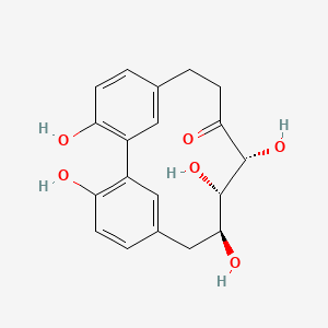 molecular formula C19H20O6 B1246976 榛子三醇B 