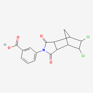 molecular formula C16H13Cl2NO4 B12469766 3-(5,6-dichloro-1,3-dioxooctahydro-2H-4,7-methanoisoindol-2-yl)benzoic acid 