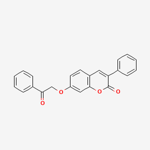 molecular formula C23H16O4 B12469778 7-(2-oxo-2-phenylethoxy)-3-phenyl-2H-chromen-2-one 