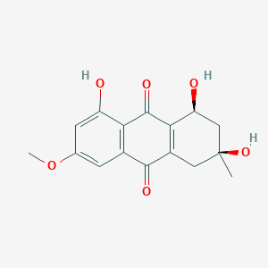 molecular formula C16H16O6 B1246984 (1S,3S)-1,3,8-trihydroxy-6-methoxy-3-methyl-2,4-dihydro-1H-anthracene-9,10-dione 