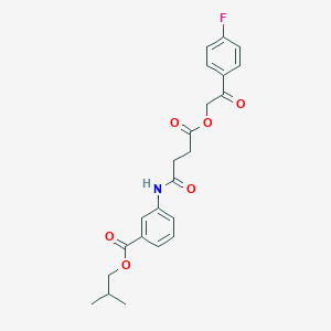 molecular formula C23H24FNO6 B12469848 2-Methylpropyl 3-({4-[2-(4-fluorophenyl)-2-oxoethoxy]-4-oxobutanoyl}amino)benzoate 