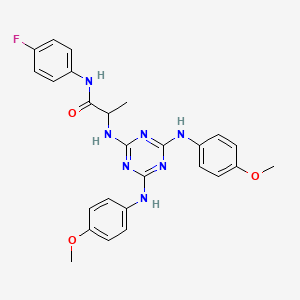 N~2~-{4,6-bis[(4-methoxyphenyl)amino]-1,3,5-triazin-2-yl}-N-(4-fluorophenyl)alaninamide