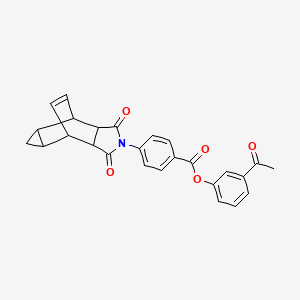 molecular formula C26H21NO5 B12469877 3-acetylphenyl 4-(1,3-dioxooctahydro-4,6-ethenocyclopropa[f]isoindol-2(1H)-yl)benzoate 