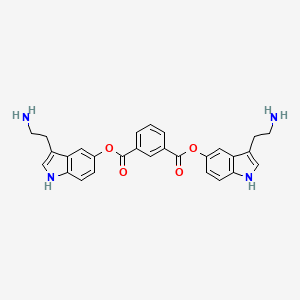 molecular formula C28H26N4O4 B12469878 bis[3-(2-aminoethyl)-1H-indol-5-yl] benzene-1,3-dicarboxylate 