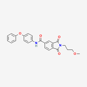 molecular formula C25H22N2O5 B12469879 2-(3-methoxypropyl)-1,3-dioxo-N-(4-phenoxyphenyl)isoindole-5-carboxamide 