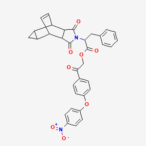 2-[4-(4-nitrophenoxy)phenyl]-2-oxoethyl 2-(1,3-dioxooctahydro-4,6-ethenocyclopropa[f]isoindol-2(1H)-yl)-3-phenylpropanoate