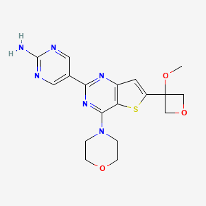 molecular formula C18H20N6O3S B12469891 5-[6-(3-Methoxy-3-oxetanyl)-4-(4-morpholinyl)thieno[3,2-d]pyrimidin-2-yl]-2-pyrimidinamine CAS No. 1033739-98-8