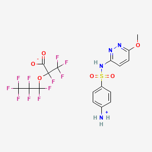 molecular formula C17H13F11N4O6S B12469942 4-[(6-Methoxypyridazin-3-yl)sulfamoyl]anilinium 2,3,3,3-tetrafluoro-2-(heptafluoropropoxy)propanoate CAS No. 298703-31-8