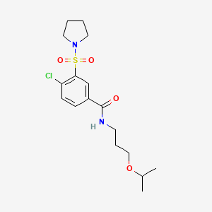 4-chloro-N-[3-(propan-2-yloxy)propyl]-3-(pyrrolidin-1-ylsulfonyl)benzamide