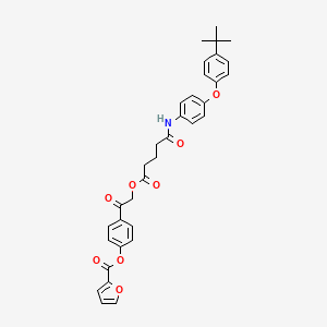 4-{[(5-{[4-(4-Tert-butylphenoxy)phenyl]amino}-5-oxopentanoyl)oxy]acetyl}phenyl furan-2-carboxylate