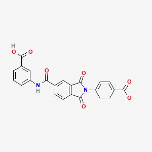 3-[({2-[4-(methoxycarbonyl)phenyl]-1,3-dioxo-2,3-dihydro-1H-isoindol-5-yl}carbonyl)amino]benzoic acid