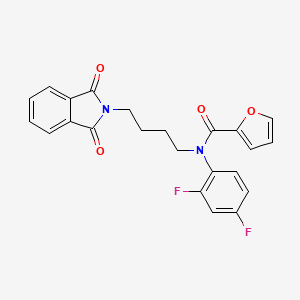 molecular formula C23H18F2N2O4 B12469975 N-(2,4-difluorophenyl)-N-[4-(1,3-dioxoisoindol-2-yl)butyl]furan-2-carboxamide 