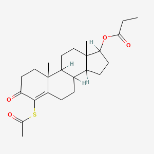 molecular formula C24H34O4S B1246999 4-(乙酰硫代)-3-氧代雄甾-4-烯-17-基丙酸酯 CAS No. 13546-45-7