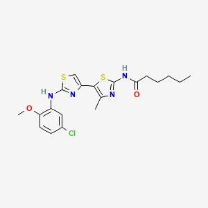 N-[5-[2-(5-chloro-2-methoxyanilino)-4-thiazolyl]-4-methyl-2-thiazolyl]hexanamide