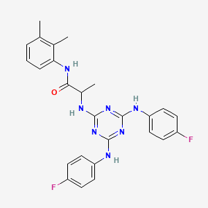 N~2~-{4,6-bis[(4-fluorophenyl)amino]-1,3,5-triazin-2-yl}-N-(2,3-dimethylphenyl)alaninamide