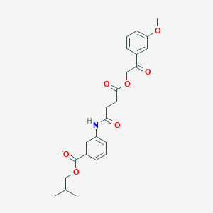 molecular formula C24H27NO7 B12470022 2-Methylpropyl 3-({4-[2-(3-methoxyphenyl)-2-oxoethoxy]-4-oxobutanoyl}amino)benzoate 