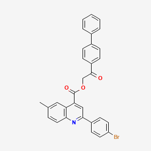 molecular formula C31H22BrNO3 B12470035 2-(Biphenyl-4-yl)-2-oxoethyl 2-(4-bromophenyl)-6-methylquinoline-4-carboxylate 