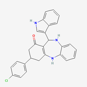 9-(4-chlorophenyl)-6-(1H-indol-3-yl)-5,6,8,9,10,11-hexahydrobenzo[b][1,4]benzodiazepin-7-one