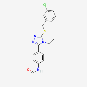 molecular formula C19H19ClN4OS B12470043 N-(4-{5-[(3-chlorobenzyl)sulfanyl]-4-ethyl-4H-1,2,4-triazol-3-yl}phenyl)acetamide 