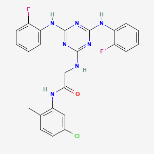 N~2~-{4,6-bis[(2-fluorophenyl)amino]-1,3,5-triazin-2-yl}-N-(5-chloro-2-methylphenyl)glycinamide