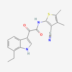 molecular formula C19H17N3O2S B12470072 N-(3-cyano-4,5-dimethylthiophen-2-yl)-2-(7-ethyl-1H-indol-3-yl)-2-oxoacetamide 