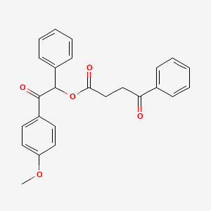 molecular formula C25H22O5 B12470084 2-(4-Methoxyphenyl)-2-oxo-1-phenylethyl 4-oxo-4-phenylbutanoate 