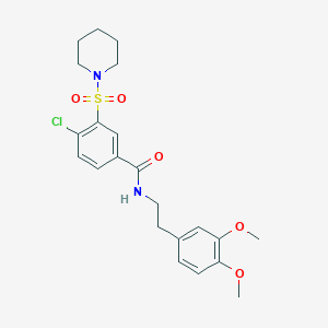 4-chloro-N-[2-(3,4-dimethoxyphenyl)ethyl]-3-(piperidin-1-ylsulfonyl)benzamide