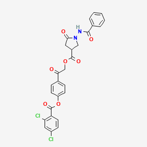 2-(4-{[(2,4-Dichlorophenyl)carbonyl]oxy}phenyl)-2-oxoethyl 5-oxo-1-[(phenylcarbonyl)amino]pyrrolidine-3-carboxylate