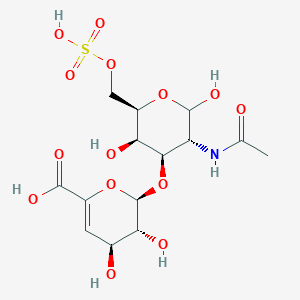 molecular formula C14H21NO14S B1247014 2-乙酰氨基-2-脱氧-3-O-(4-脱氧-α-L-赤藓糖-4-烯吡喃糖醛酸)-6-O-磺基-D-半乳糖吡喃糖 