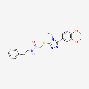 2-{[5-(2,3-dihydro-1,4-benzodioxin-6-yl)-4-ethyl-4H-1,2,4-triazol-3-yl]sulfanyl}-N-(2-phenylethyl)acetamide