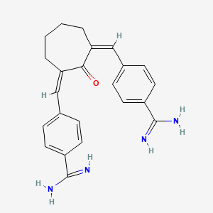 molecular formula C23H24N4O B1247019 4-{[(1Z,3Z)-3-[(4-carbamimidoylphenyl)methylidene]-2-oxocycloheptylidene]methyl}benzene-1-carboximidamide 