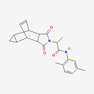 molecular formula C22H24N2O3 B12470201 N-(2,5-dimethylphenyl)-2-(1,3-dioxooctahydro-4,6-ethenocyclopropa[f]isoindol-2(1H)-yl)propanamide 