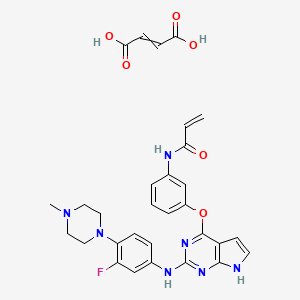 N-{3-[(2-{[3-fluoro-4-(4-methylpiperazin-1-yl)phenyl]amino}-7H-pyrrolo[2,3-d]pyrimidin-4-yl)oxy]phenyl}prop-2-enamide; maleic acid