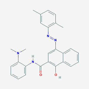 molecular formula C27H26N4O2 B12470205 N-[2-(dimethylamino)phenyl]-4-[(E)-(2,5-dimethylphenyl)diazenyl]-1-hydroxynaphthalene-2-carboxamide 