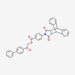 2-(Biphenyl-4-yl)-2-oxoethyl 4-(16,18-dioxo-17-azapentacyclo[6.6.5.0~2,7~.0~9,14~.0~15,19~]nonadeca-2,4,6,9,11,13-hexaen-17-yl)benzoate (non-preferred name)