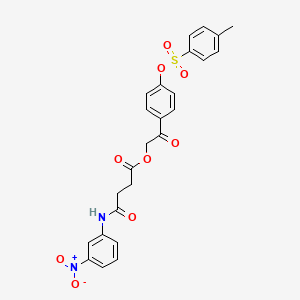 2-(4-{[(4-Methylphenyl)sulfonyl]oxy}phenyl)-2-oxoethyl 4-[(3-nitrophenyl)amino]-4-oxobutanoate