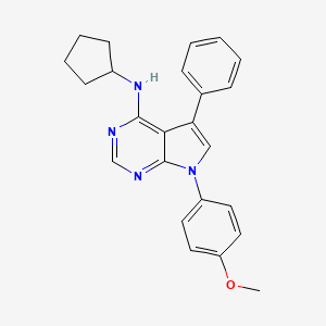 molecular formula C24H24N4O B12470318 N-cyclopentyl-7-(4-methoxyphenyl)-5-phenylpyrrolo[2,3-d]pyrimidin-4-amine 