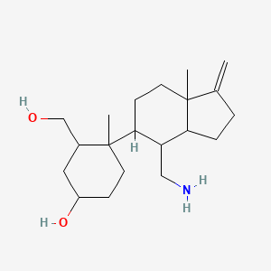 molecular formula C20H35NO2 B12470335 4-[4-(aminomethyl)-7a-methyl-1-methylidene-hexahydro-2H-inden-5-yl]-3-(hydroxymethyl)-4-methylcyclohexan-1-ol 