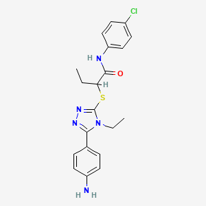 2-{[5-(4-aminophenyl)-4-ethyl-4H-1,2,4-triazol-3-yl]sulfanyl}-N-(4-chlorophenyl)butanamide