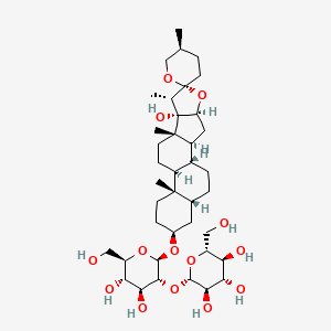 molecular formula C39H64O14 B1247036 (2S,3R,4S,5S,6R)-2-[(2R,3R,4S,5S,6R)-4,5-dihydroxy-6-(hydroxymethyl)-2-[(1R,2S,4S,5'S,6R,7S,8S,9S,12S,13S,16S,18R)-8-hydroxy-5',7,9,13-tetramethylspiro[5-oxapentacyclo[10.8.0.02,9.04,8.013,18]icosane-6,2'-oxane]-16-yl]oxyoxan-3-yl]oxy-6-(hydroxymethyl)oxane-3,4,5-triol 