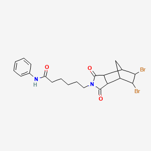 molecular formula C21H24Br2N2O3 B12470390 6-(5,6-dibromo-1,3-dioxooctahydro-2H-4,7-methanoisoindol-2-yl)-N-phenylhexanamide 